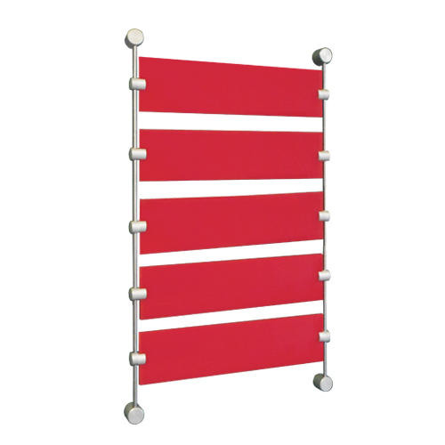 Wall bar with red slats 